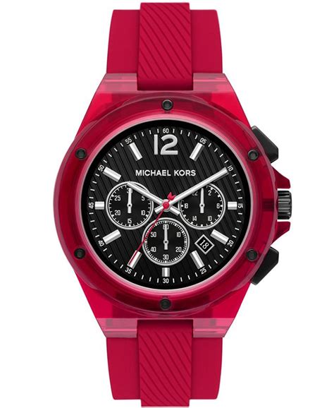 Michael Kors Men's Lennox Chronograph Red Translucent Nylon 